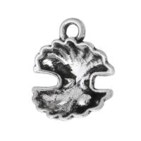 Zinc Alloy Pendler, Shell, antik sølv farve forgyldt, Unisex, sølv, nikkel, bly & cadmium fri, 13x15.50x6mm, Hole:Ca. 2mm, Solgt af KG