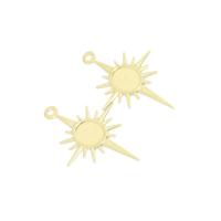 Messing Schmuck Anhänger, Sonne, goldfarben plattiert, unisex, goldfarben, frei von Nickel, Blei & Kadmium, 19.50x30mm, ca. 100PCs/Tasche, verkauft von Tasche