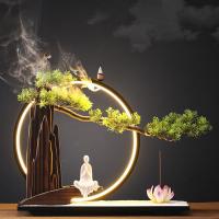 Backflow Incense Burner Porcelain handmade for home and office & durable & with LED light Sold By PC