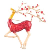 Enamel Brooch Zinc Alloy Deer plated for woman nickel lead & cadmium free Sold By Lot