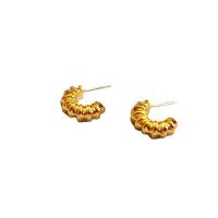 Goujon Laiton, Plaqué or 18K, bijoux de mode & pour femme, protéger l'environnement, sans nickel, plomb et cadmium, 14.60x10.50mm, Vendu par paire