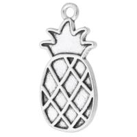 Zinc Alloy Frugt Shape Vedhæng, Pineapple, antik sølv farve forgyldt, Unisex, sølv, nikkel, bly & cadmium fri, 13x27x1.50mm, Hole:Ca. 2mm, Solgt af KG