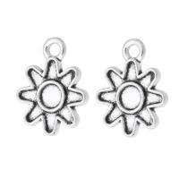 Sinc Alloy Pendants, Sun, dath airgid antique plátáilte, unisex, airgid, nicil, luaidhe & caidmiam saor in aisce, 13x16x1.50mm, Poll:Thart 1.5mm, Díolta De réir KG