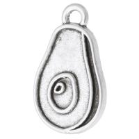 Zinc Alloy Frugt Shape Vedhæng, Avocado, antik sølv farve forgyldt, Unisex, sølv, nikkel, bly & cadmium fri, 11x19x2mm, Hole:Ca. 2mm, Solgt af KG