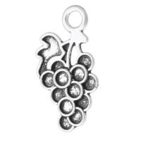 Zinc Alloy Frugt Shape Vedhæng, Grape, antik sølv farve forgyldt, Unisex, sølv, nikkel, bly & cadmium fri, 10x17x1mm, Hole:Ca. 2mm, Solgt af KG