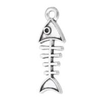 Zinc Alloy Pendler, Fish Bone, antik sølv farve forgyldt, Unisex, sølv, nikkel, bly & cadmium fri, 8x24x2mm, Hole:Ca. 2mm, Solgt af KG