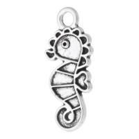 Zinc Alloy Pendler, Seahorse, antik sølv farve forgyldt, Unisex, sølv, nikkel, bly & cadmium fri, 9x21x1.50mm, Hole:Ca. 2mm, Solgt af KG