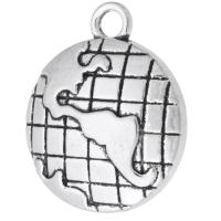 Pendentifs en alliage de zinc, Plaqué de couleur d'argent, unisexe, argent, protéger l'environnement, sans nickel, plomb et cadmium, 21x25x4.50mm, Trou:Environ 3mm, Vendu par kg