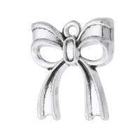 Ciondoli in lega di zinco, lega in zinco, Nodo di Cravatta, placcato argento antico, unisex, argento, assenza di nichel,piombo&cadmio, 18x19.50x3.50mm, Foro:Appross. 2mm, Venduto da kg