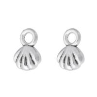 Ciondoli in lega di zinco, lega in zinco, Conchiglia, placcato argento antico, unisex, argento, assenza di nichel,piombo&cadmio, 5.50x8x3mm, Foro:Appross. 2mm, Venduto da kg