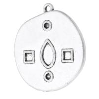 Sinc Alloy Pendants, dath airgid antique plátáilte, unisex, airgid, nicil, luaidhe & caidmiam saor in aisce, 21x23x2mm, Poll:Thart 1.5mm, Díolta De réir KG