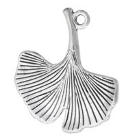 Ciondoli in lega di zinco, lega in zinco, Foglia, placcato argento antico, unisex, argento, assenza di nichel,piombo&cadmio, 24x25x2mm, Foro:Appross. 1.5mm, Venduto da kg