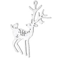 Zink Alloy Animal Hängen, Deer, antik silver pläterad, Unisex, silver, nickel, bly och kadmium gratis, 47x59x1mm, Hål:Ca 2mm, Säljs av KG