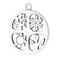 Sinc Alloy Pendants, dath airgid antique plátáilte, unisex, airgid, nicil, luaidhe & caidmiam saor in aisce, 24x28x2mm, Poll:Thart 2mm, Díolta De réir KG