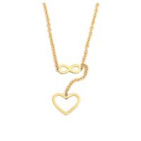 Collana di titanio acciaio, Titantium acciaio, with 8cm extender chain, Cuore, placcato, gioielli di moda & per la donna, nessuno, 21x7x2mm,20x16x2mm, Lunghezza 50 cm, Venduto da PC