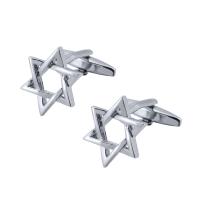 Cufflinks Brass Hexagram plated fashion jewelry & Unisex & hollow nickel lead & cadmium free Sold By Lot