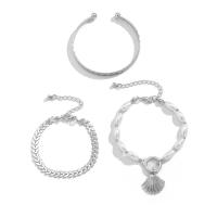 Zinc Alloy Armband-Set, met Plastic Pearl & Ijzer, platinum plated, drie stuks & voor vrouw, Binnendiameter:Ca 63mm, Lengte Ca 6.2 inch, Verkocht door Stel