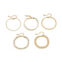 laiton Set de bracelet, avec fer, avec 1.97inch chaînes de rallonge, Placage, 5 pièces & pour femme & avec strass, plus de couleurs à choisir, Diamètre intérieur:Environ 60mm, Longueur Environ 6.3 pouce, Vendu par fixé