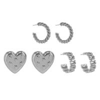 ferro Stud orecchino Set, with lega in zinco, placcato, gioielli di moda & per la donna, nessuno, 23mm, 30mm, 25mm, Venduto da set