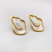 Brass Stud Earring 18K gold plated fashion jewelry & for woman nickel lead & cadmium free Sold By Pair