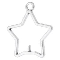 Zinc Alloy Hanger Setting, Ster, antiek zilver plated, DIY & hol, zilver, nikkel, lood en cadmium vrij, 22x24x2mm, Gat:Ca 2mm, Ca 300pC's/Bag, Verkocht door Bag