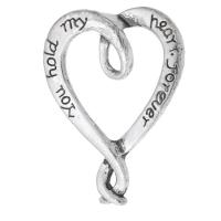 Zinc Alloy Pendants Heart antique silver color plated DIY & 1/1 loop & hollow silver color nickel lead & cadmium free Sold By KG