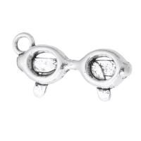 Ciondoli in lega di zinco, lega in zinco, Occhiali, placcato argento antico, unisex, argento, assenza di nichel,piombo&cadmio, 23x12x3mm, Foro:Appross. 2mm, Venduto da kg