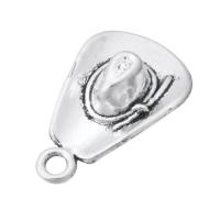 Ciondoli in lega di zinco, lega in zinco, cappello, placcato argento antico, unisex, argento, assenza di nichel,piombo&cadmio, 12.50x20x5mm, Foro:Appross. 2mm, Venduto da kg