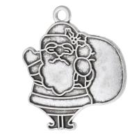 Zink Alloy Christmas Hängen, JULTOMTEN, antik silver pläterad, Unisex, silver, nickel, bly och kadmium gratis, 24x27x1.50mm, Hål:Ca 2mm, Ca 300PC/Bag, Säljs av Bag