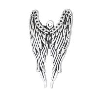 Wing Shaped Zinc Alloy Privjesci, Cink Alloy, starinski srebrne boje pozlaćen, bez spolne razlike, srebro, nikal, olovo i kadmij besplatno, 24x39x3mm, Rupa:Približno 2mm, Prodano By KG