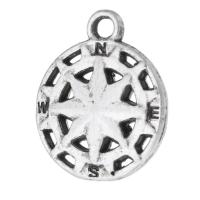 Ciondoli in lega di zinco, lega in zinco, Cerchio piatto, placcato argento antico, unisex, argento, assenza di nichel,piombo&cadmio, 15x18x3mm, Foro:Appross. 2mm, Venduto da kg