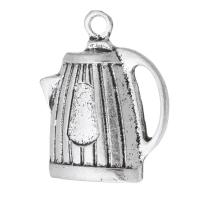 Zinc Alloy Pendler, Teapot, antik sølv farve forgyldt, Unisex, sølv, nikkel, bly & cadmium fri, 20x24x2mm, Hole:Ca. 2mm, Solgt af KG