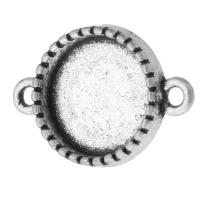 Zink Alloy Connector Setting, Flat Round, antik silver pläterad, DIY & 1/1 slinga, silver, nickel, bly och kadmium gratis, 21x15x4mm,12x12mm, Hål:Ca 1.5mm, Säljs av KG