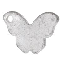 Zinc Alloy Animal Pendler, Butterfly, antik sølv farve forgyldt, Unisex, sølv, nikkel, bly & cadmium fri, 24x16x2mm, Hole:Ca. 2mm, Solgt af KG