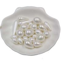 Metà forato di perline di conchiglia di mare del sud, Shell Pearl, Lacrima, formato differente per scelta & mezzo foro, bianco, 10PC/lotto, Venduto da lotto