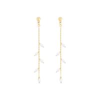 Messing Drop Earring, Strik, gold plated, micro pave zirconia & voor vrouw, 61mm, Verkocht door pair