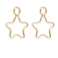 Gold-filled pendente, Stella, 14K pieno d'oro, cavo, 11x14.50x1mm, Foro:Appross. 2mm, Venduto da PC