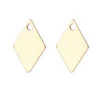 Gold-filled pendente, Rhombus, 14K pieno d'oro, 6x9x0.50mm, Foro:Appross. 0.5mm, Venduto da PC