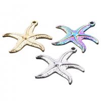 Cruach dhosmálta pendants Ainmhithe, 304 Cruach dhosmálta, Starfish, seanré & unisex, dathanna níos mó le haghaidh rogha, 14x35mm, Díolta De réir PC