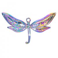 Zinc Alloy Rhinestone Pendler, Dragonfly, farverig forgyldt, Unisex & forskellige stilarter for valg & med rhinestone, flere farver til valg, nikkel, bly & cadmium fri, 78x50mm, Længde Ca. 50 cm, Solgt af PC