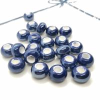 Geglazuurd porselein kralen, Rond plat, DIY, meer kleuren voor de keuze, 9x14mm, Ca 100pC's/Bag, Verkocht door Bag