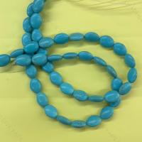 Χάντρες Turquoise, Συνθετικό Τυρκουάζ, Ωοειδής, DIY & διαφορετικό μέγεθος για την επιλογή, μπλε, Sold Per 14.96 inch Strand