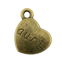 En alliage de zinc message Pendentifs, coeur, Placage, DIY, plus de couleurs à choisir, protéger l'environnement, sans nickel, plomb et cadmium, 15x18mm, Vendu par PC