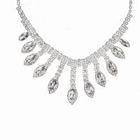 Rhinestone Jewelry Sets Zinc Alloy with Rhinestone silver color plated & for woman Length 48 cm Sold By Set