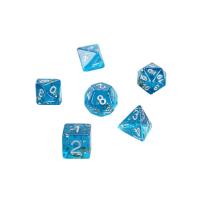 résine Dé, 7 pièces & mélangé, bleu, 15-20mm, 7PC/fixé, Vendu par fixé