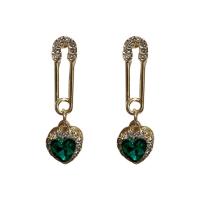 Resin Drop Earring, guldfarve belagt, Micro Pave cubic zirconia & for kvinde, 8x31mm, Solgt af par