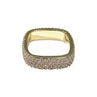 Kubieke Circonia Micro Pave Brass Ring, Messing, gold plated, micro pave zirconia & voor vrouw, 18mm, Verkocht door PC