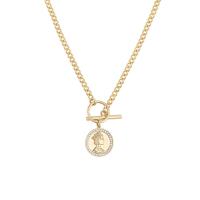 Kubieke Zirkoon Micro Pave Brass Ketting, Messing, gold plated, micro pave zirconia & voor vrouw, Lengte Ca 15.74 inch, Verkocht door PC