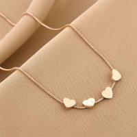 Titanium Steel Necklace with 1.97inch extender chain Vacuum Ion Plating fashion jewelry & for woman rose gold color Length Approx 17.72 Inch Sold By PC