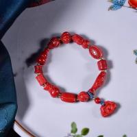 cinabrio Pulsera, Joyería & para la pareja, Rojo, longitud aproximado 18 cm, Vendido por UD